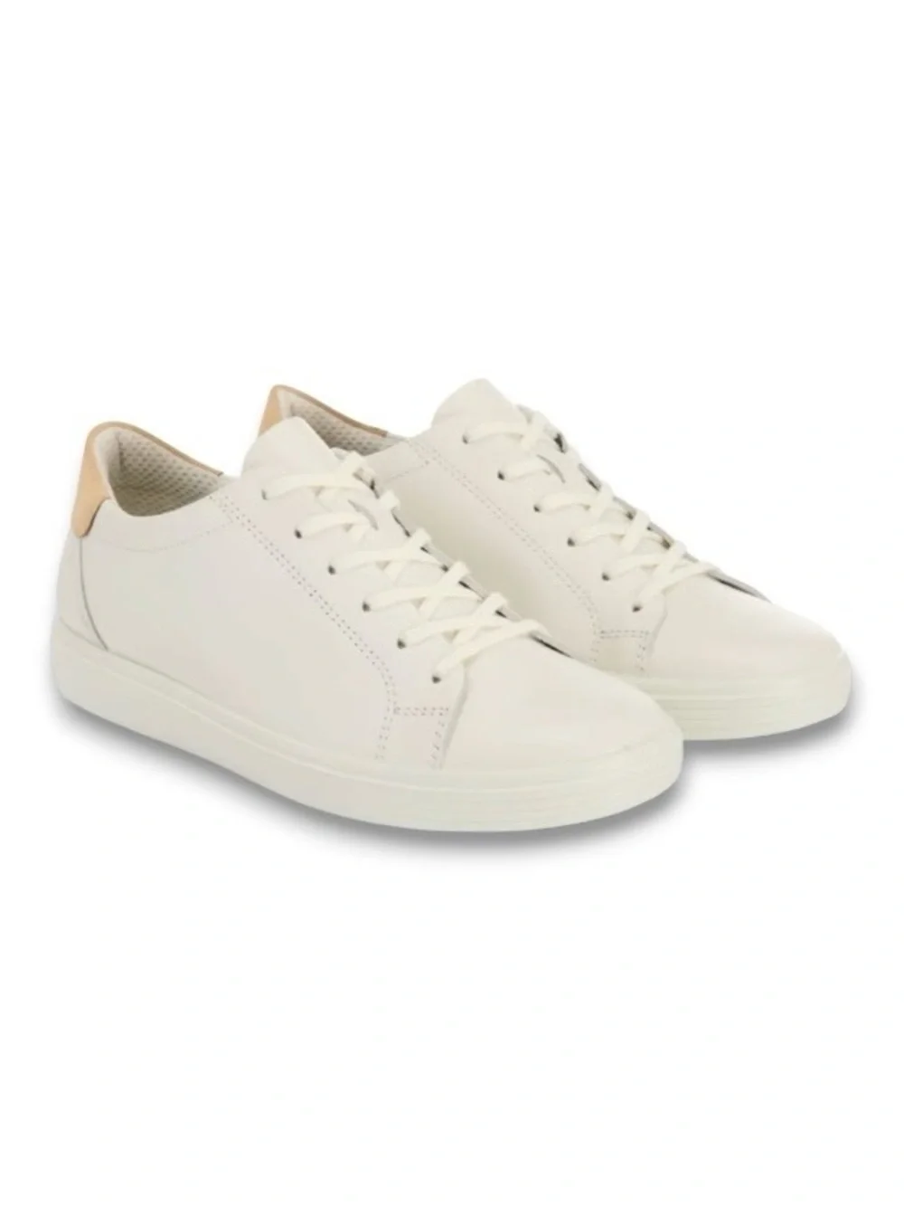 Ecco White Leather Classic Tie Low Top Women’s Sneakers Size 38